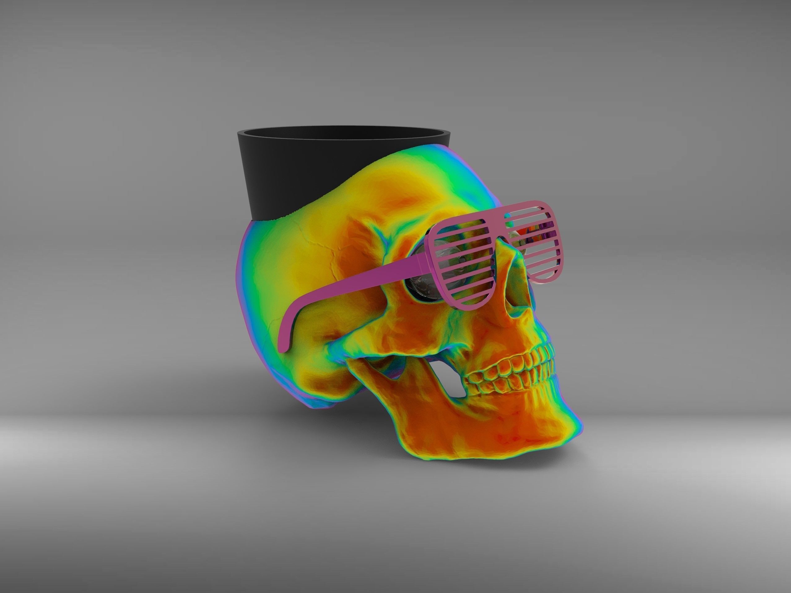 Skull Vase 3D print model_8
