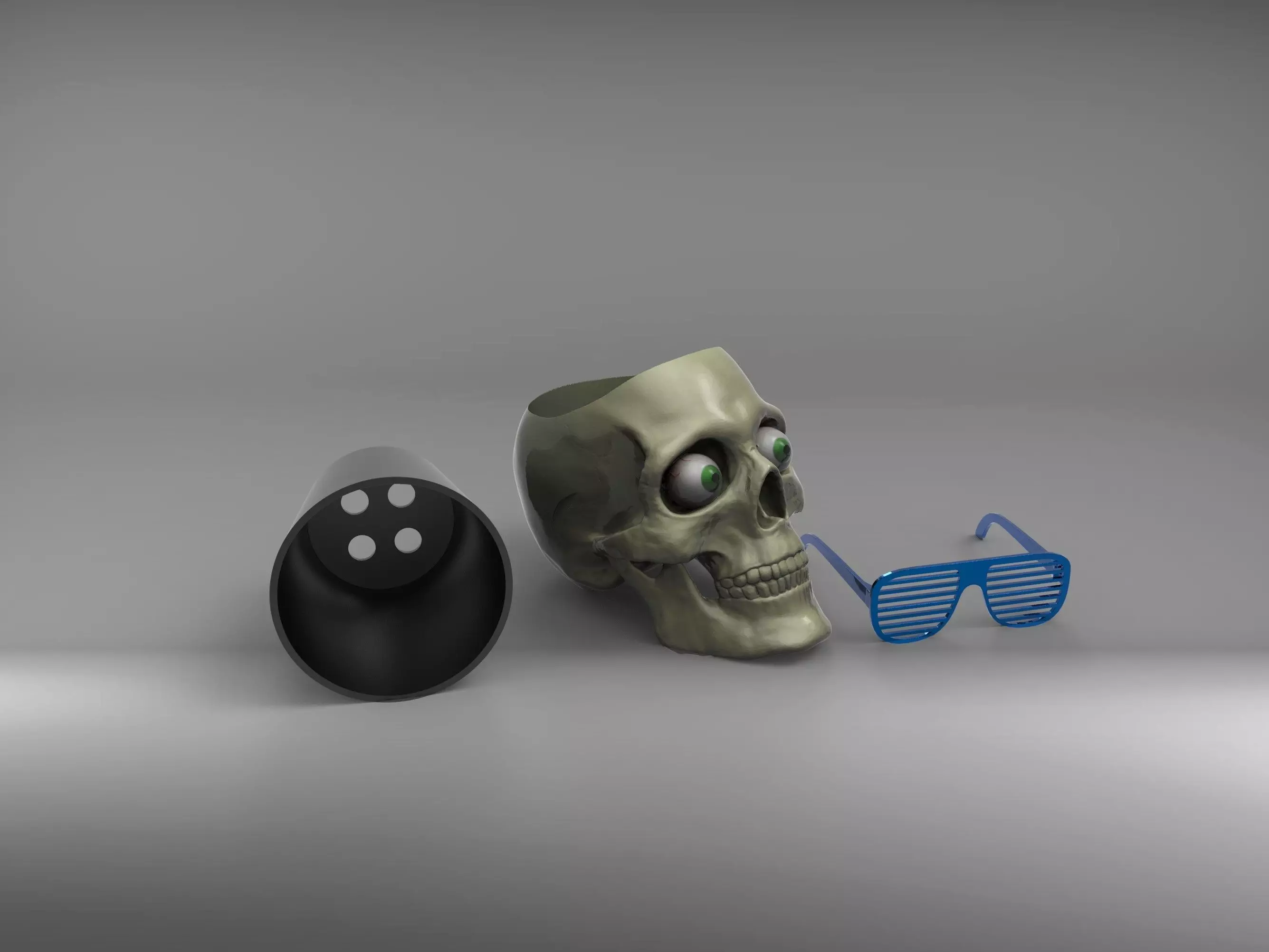 Skull Vase 3D print model_0