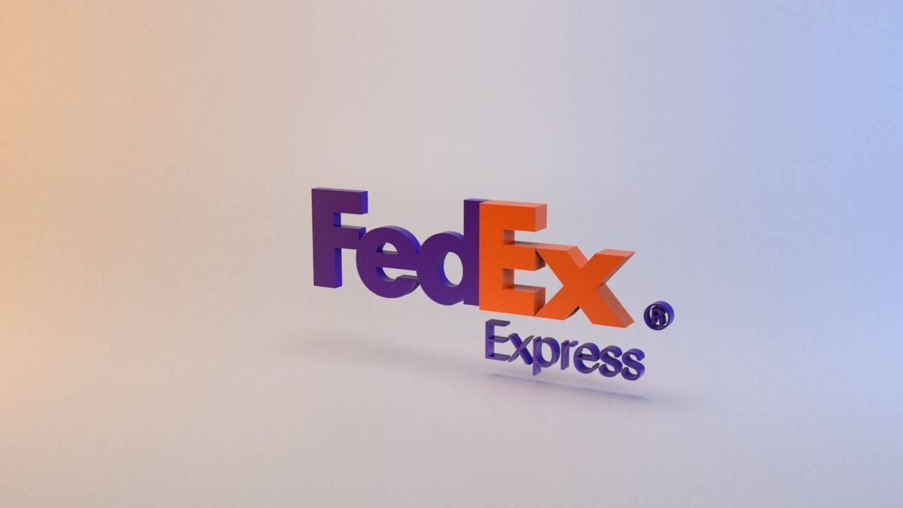 FedEx logo Low-poly 3D model_3