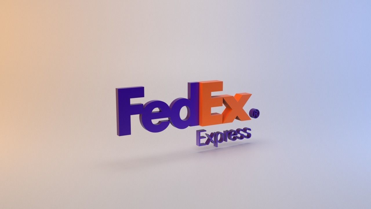FedEx logo Low-poly 3D model_12