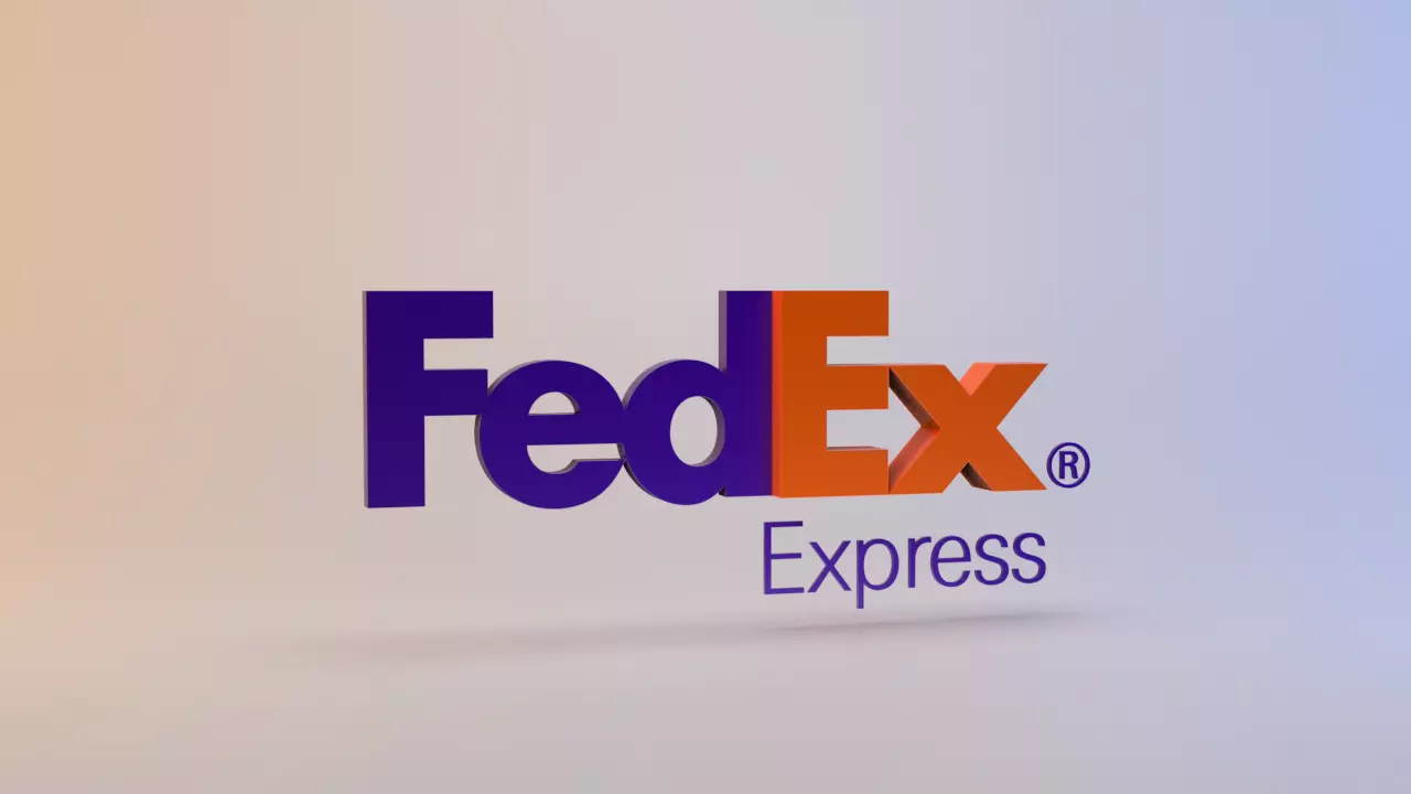 FedEx logo Low-poly 3D model_0