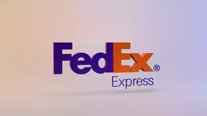 FedEx logo Low-poly 3D model