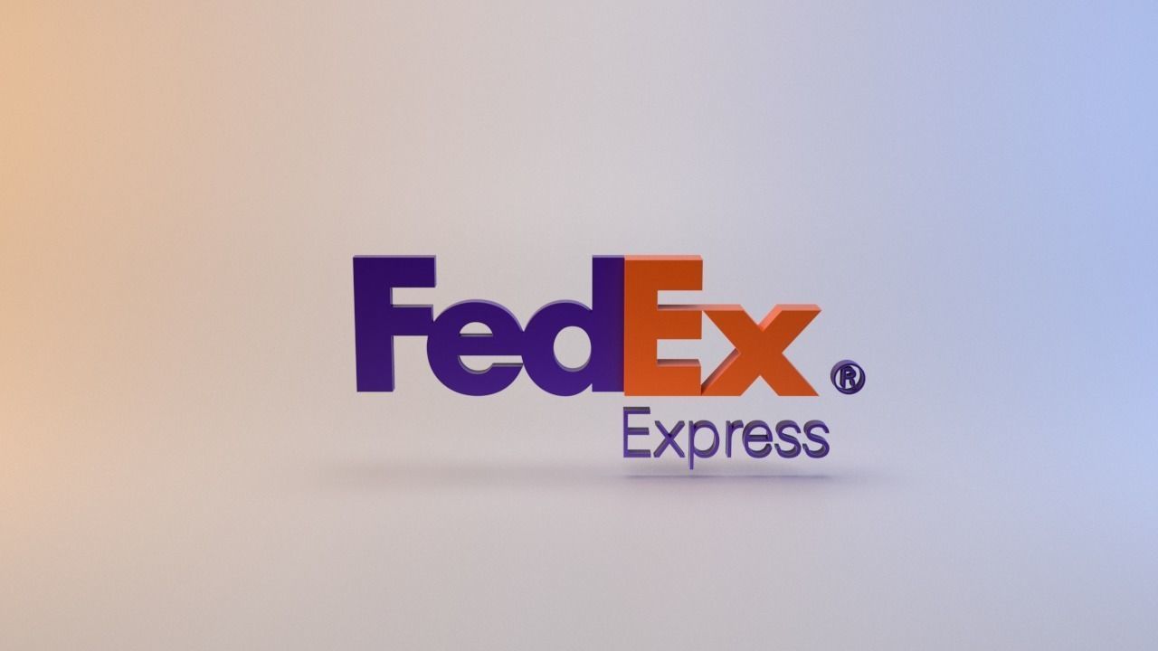 FedEx logo Low-poly 3D model_7