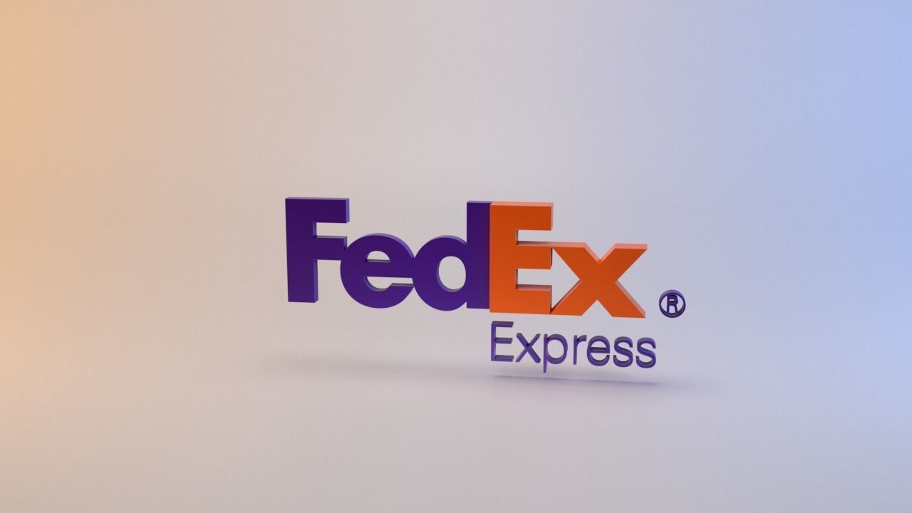 FedEx logo Low-poly 3D model_6