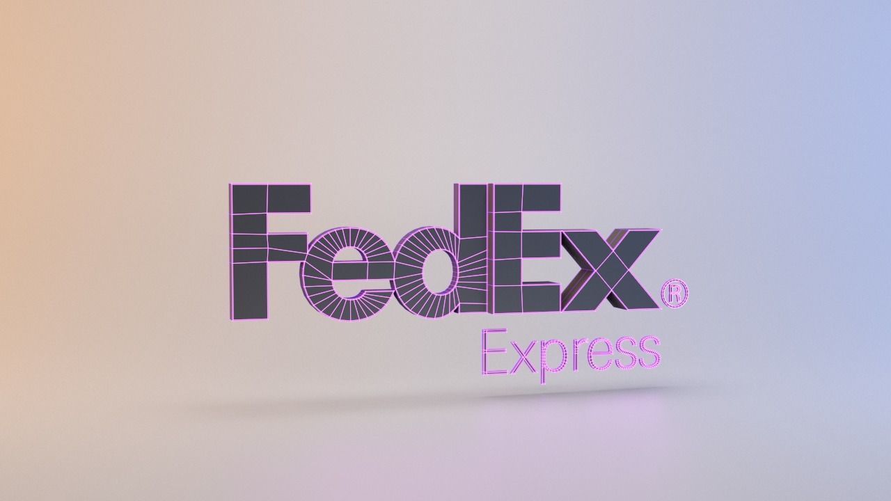 FedEx logo Low-poly 3D model_1