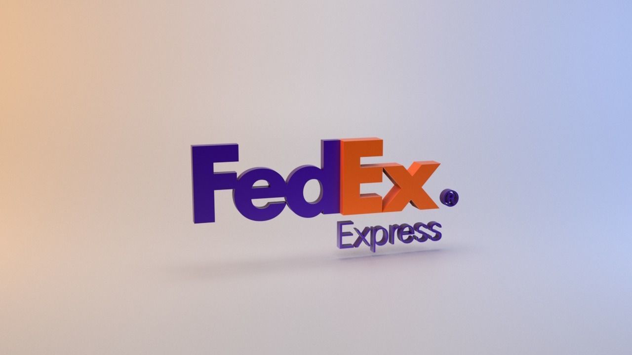 FedEx logo Low-poly 3D model_9