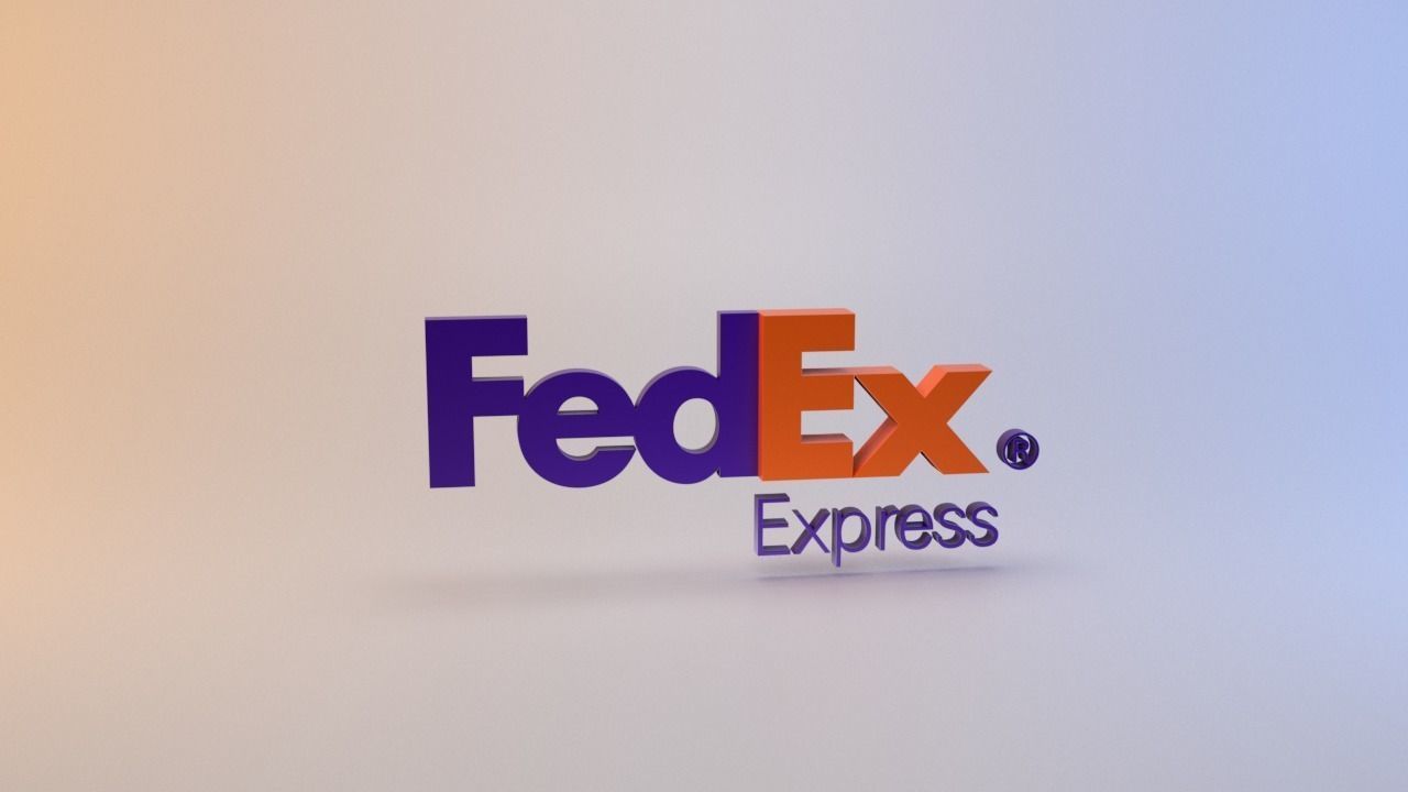 FedEx logo Low-poly 3D model_8