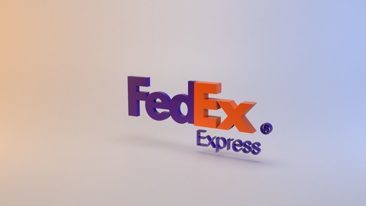 FedEx logo Low-poly 3D model_2