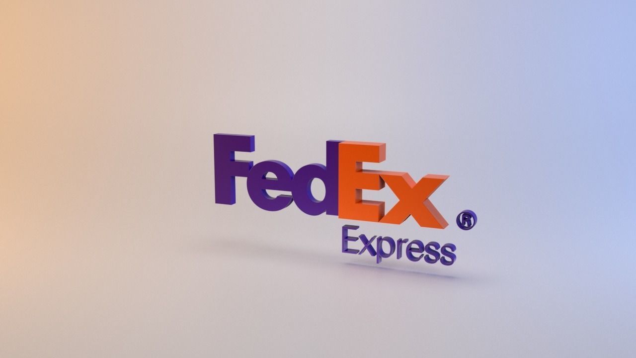 FedEx logo Low-poly 3D model_4