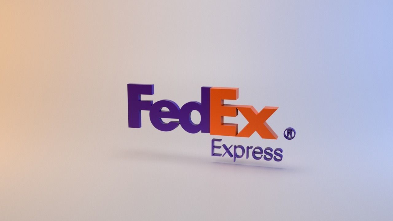 FedEx logo Low-poly 3D model_5