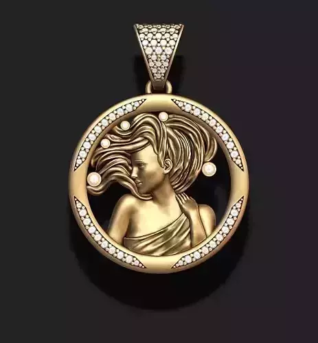 Horoscope Virgo pendant with gems
