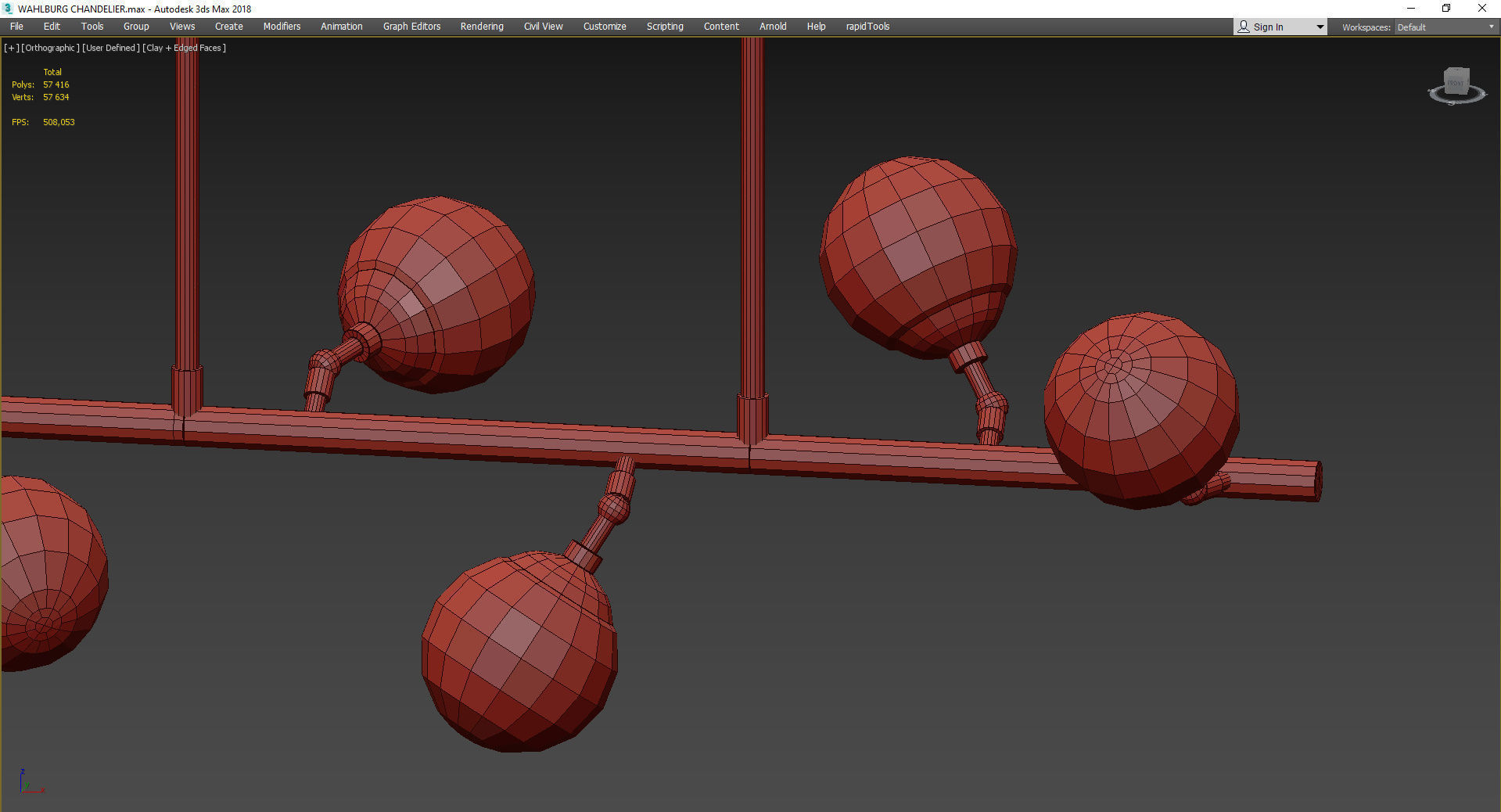 WAHLBURG CHANDELIER Low-poly 3D model_4