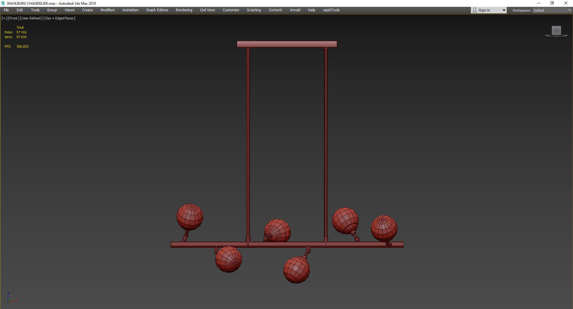 WAHLBURG CHANDELIER Low-poly 3D model_2