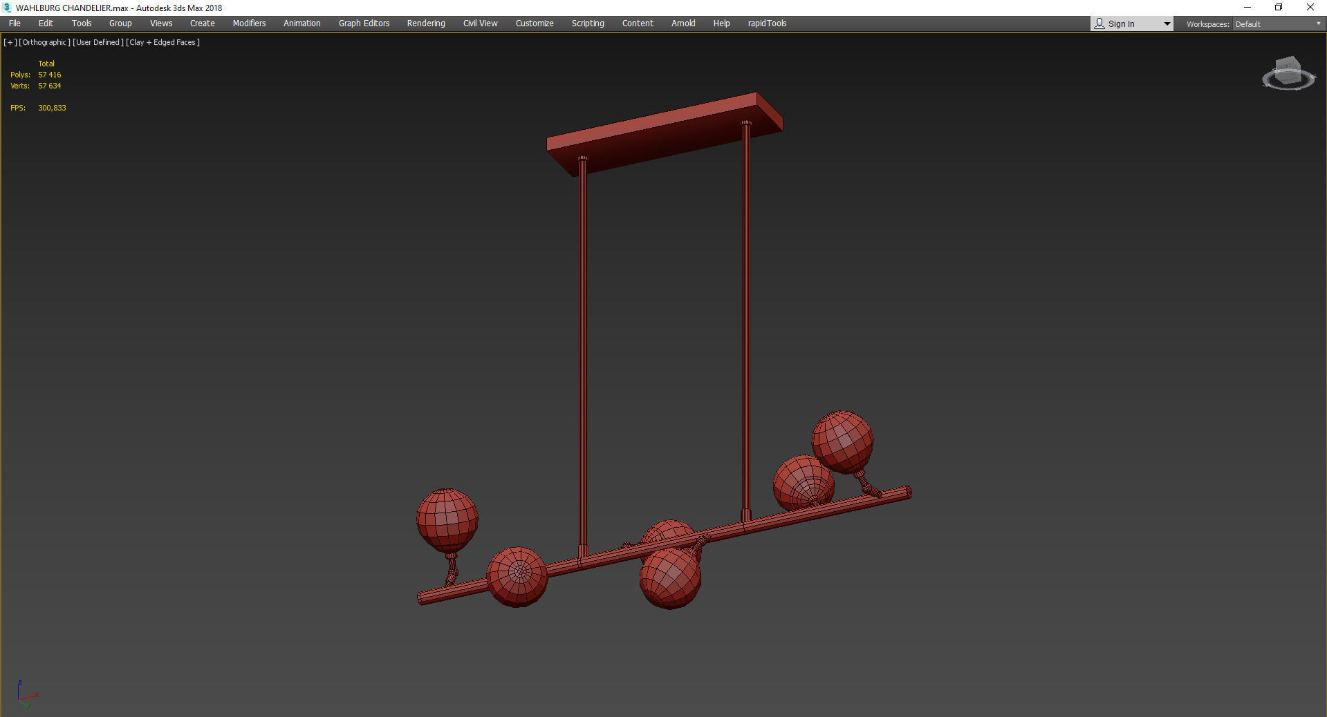 WAHLBURG CHANDELIER Low-poly 3D model_3