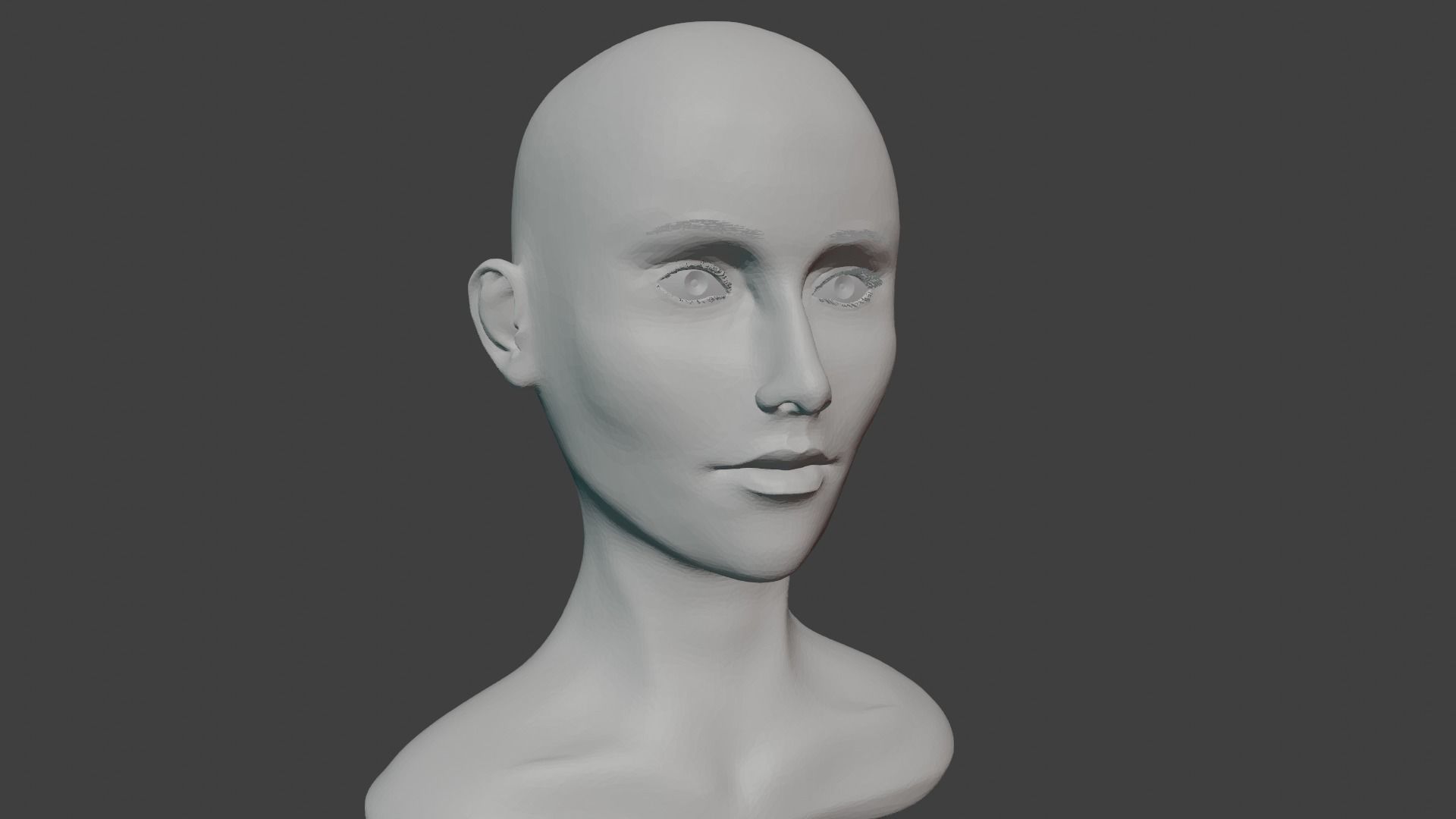 Female Head Sculpt Free 3D model_3
