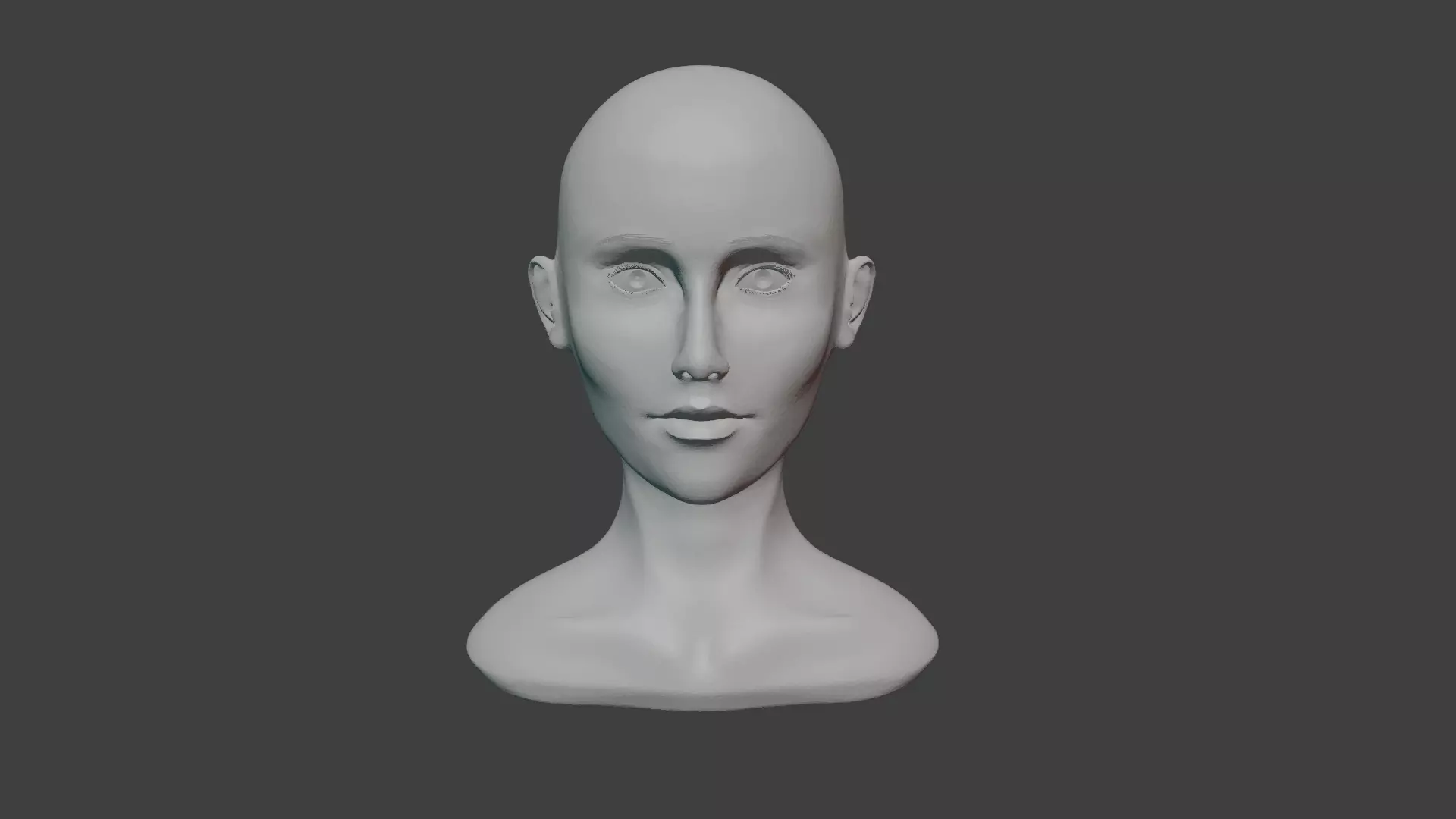 Female Head Sculpt Free 3D model_0