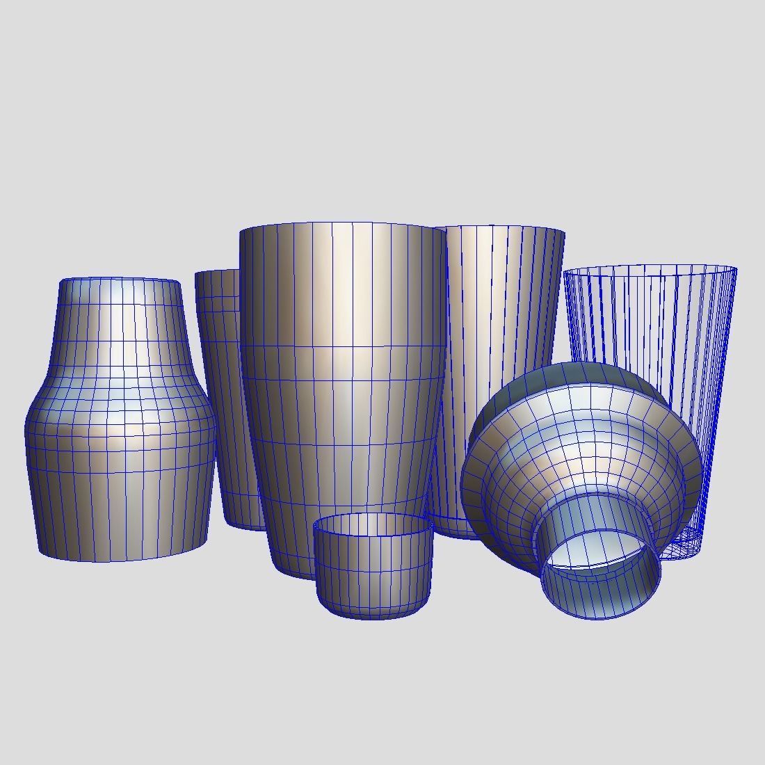 Cocktail Shaker Pack Low-poly 3D model_11