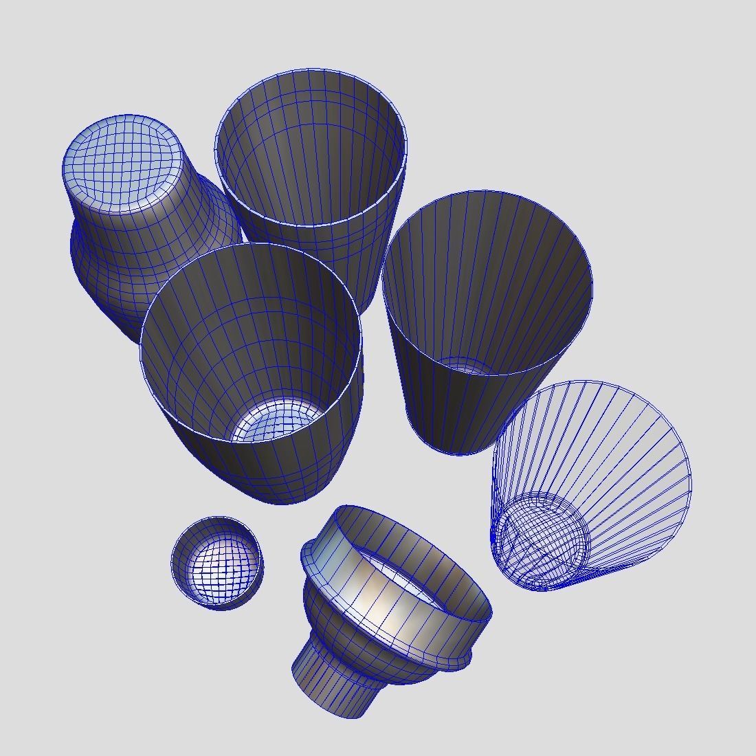 Cocktail Shaker Pack Low-poly 3D model_7