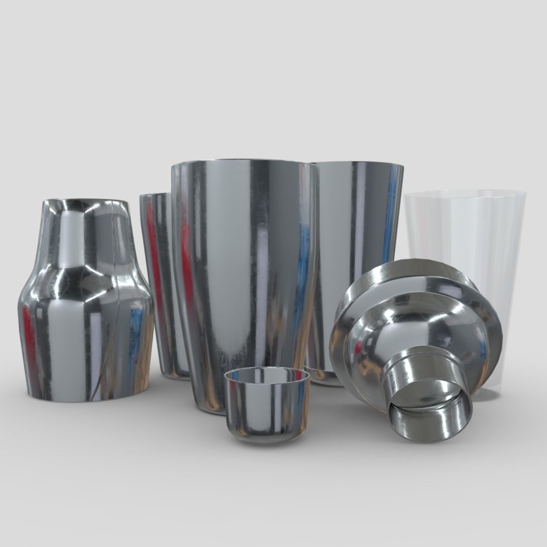 Cocktail Shaker Pack Low-poly 3D model_10