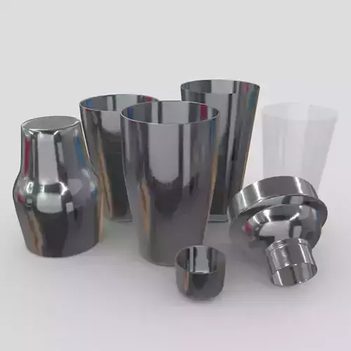 Cocktail Shaker Pack Low-poly 3D model