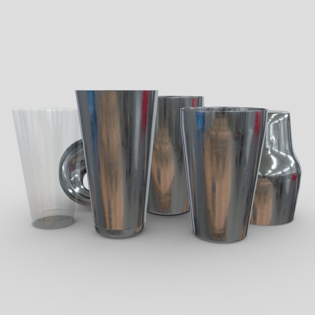 Cocktail Shaker Pack Low-poly 3D model_8