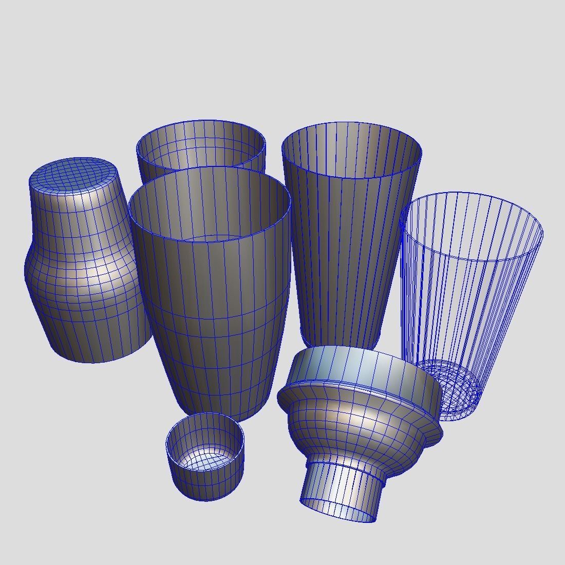 Cocktail Shaker Pack Low-poly 3D model_5