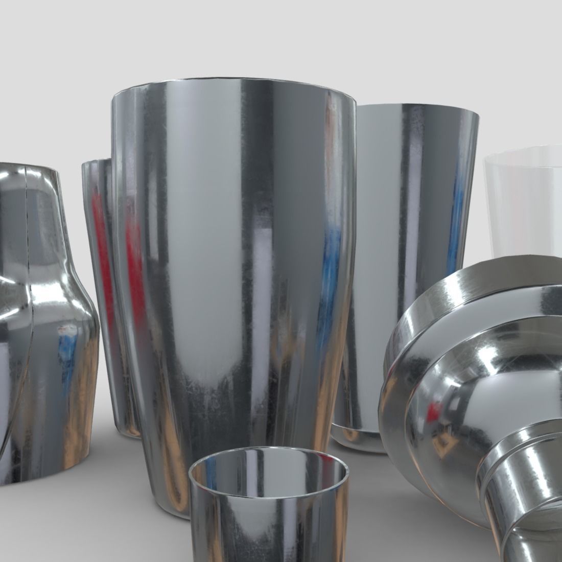 Cocktail Shaker Pack Low-poly 3D model_12