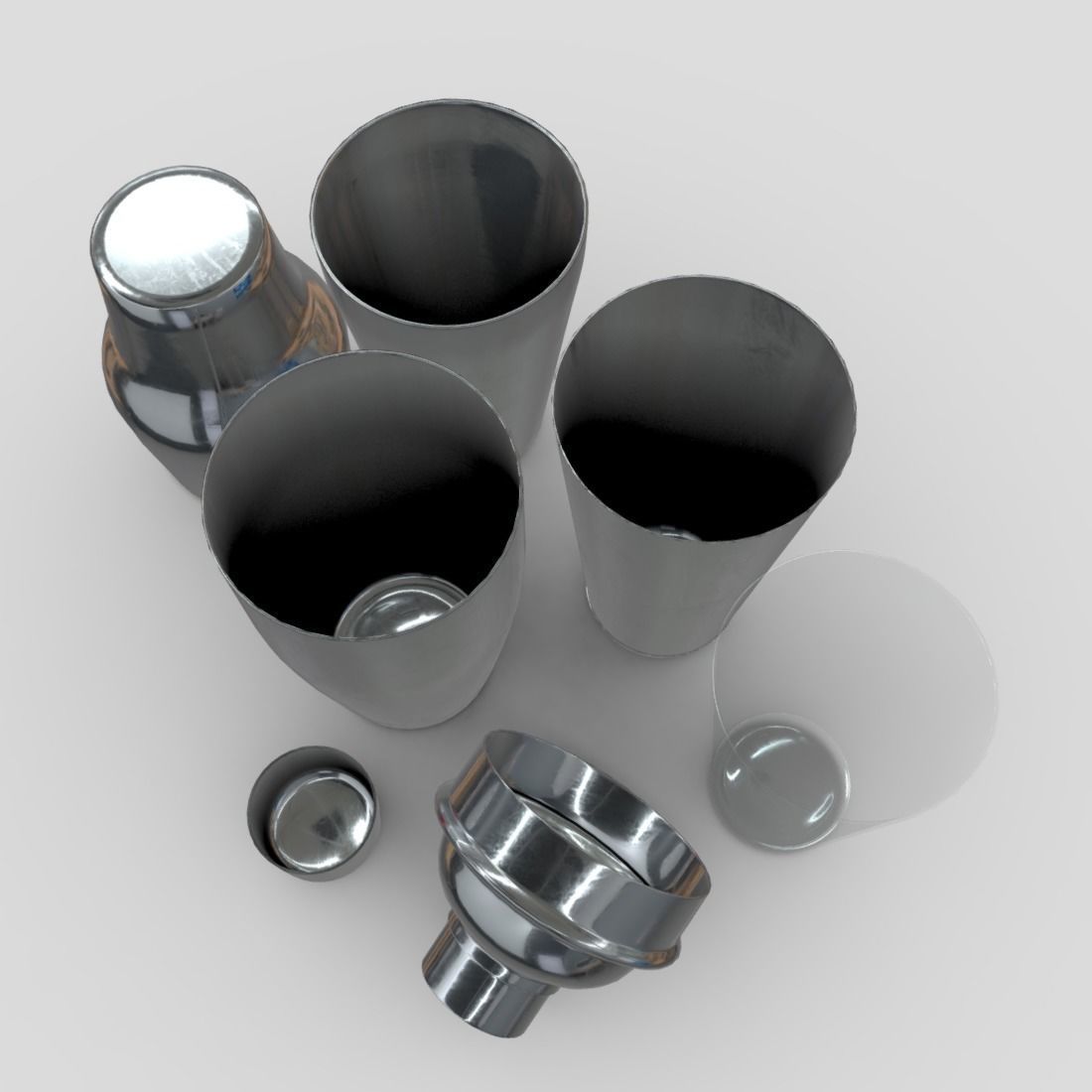 Cocktail Shaker Pack Low-poly 3D model_6