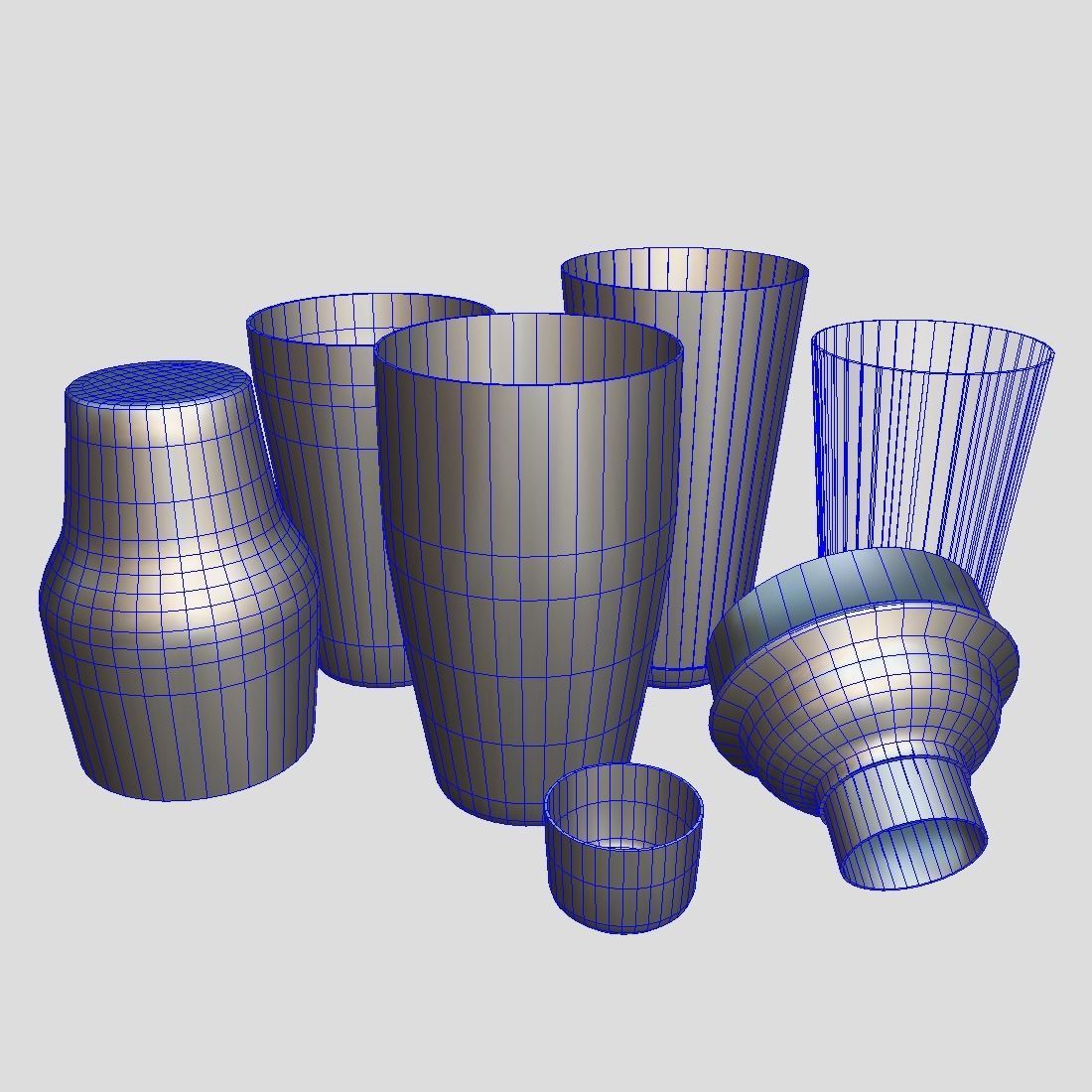 Cocktail Shaker Pack Low-poly 3D model_1