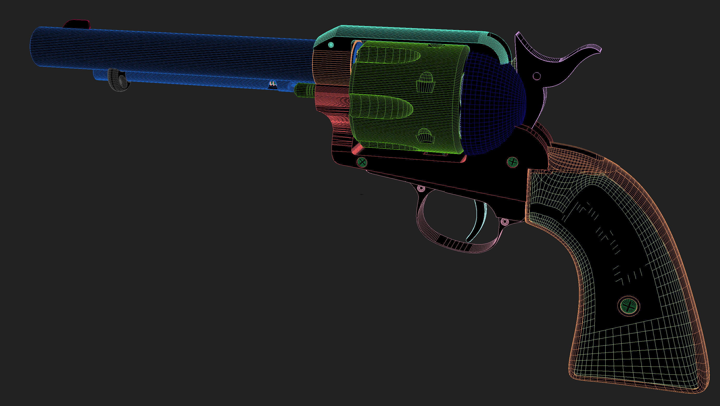 Colt Peacemaker with Bullets 3D model_5
