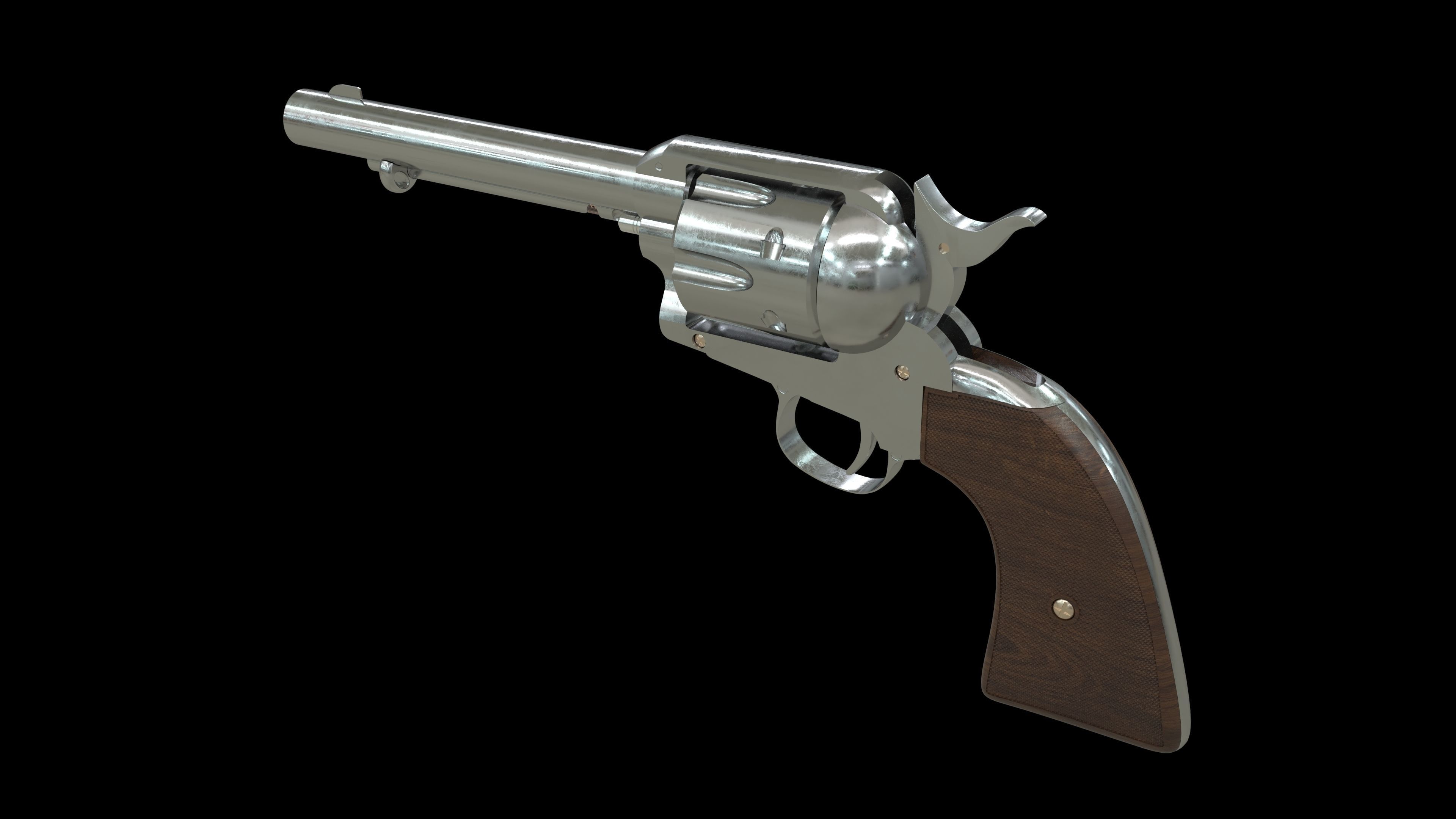 Colt Peacemaker with Bullets 3D model_2