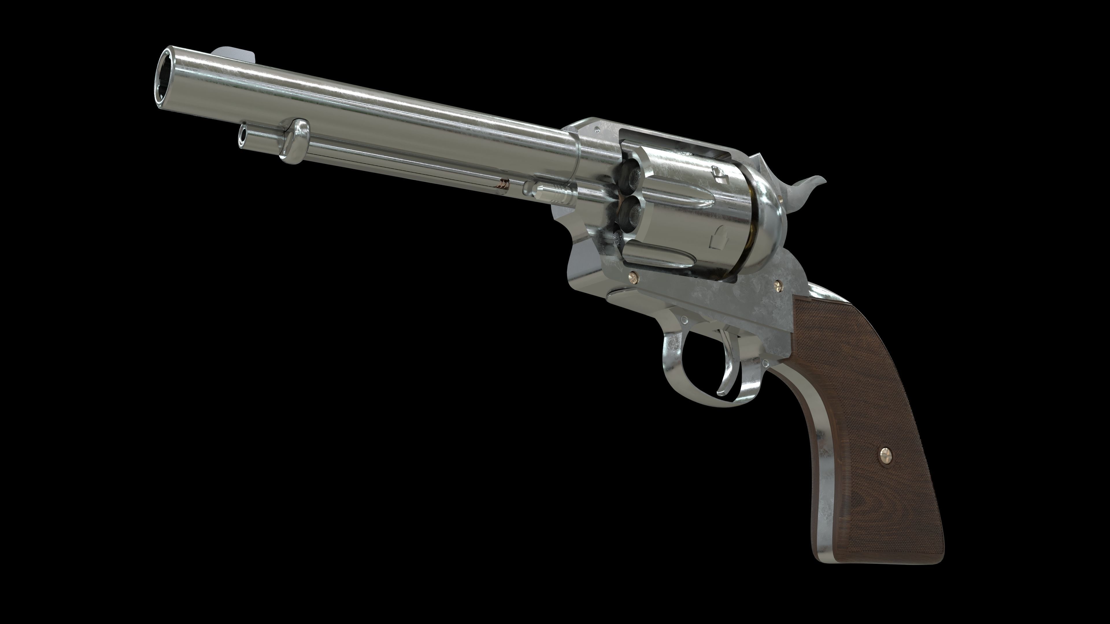 Colt Peacemaker with Bullets 3D model_1