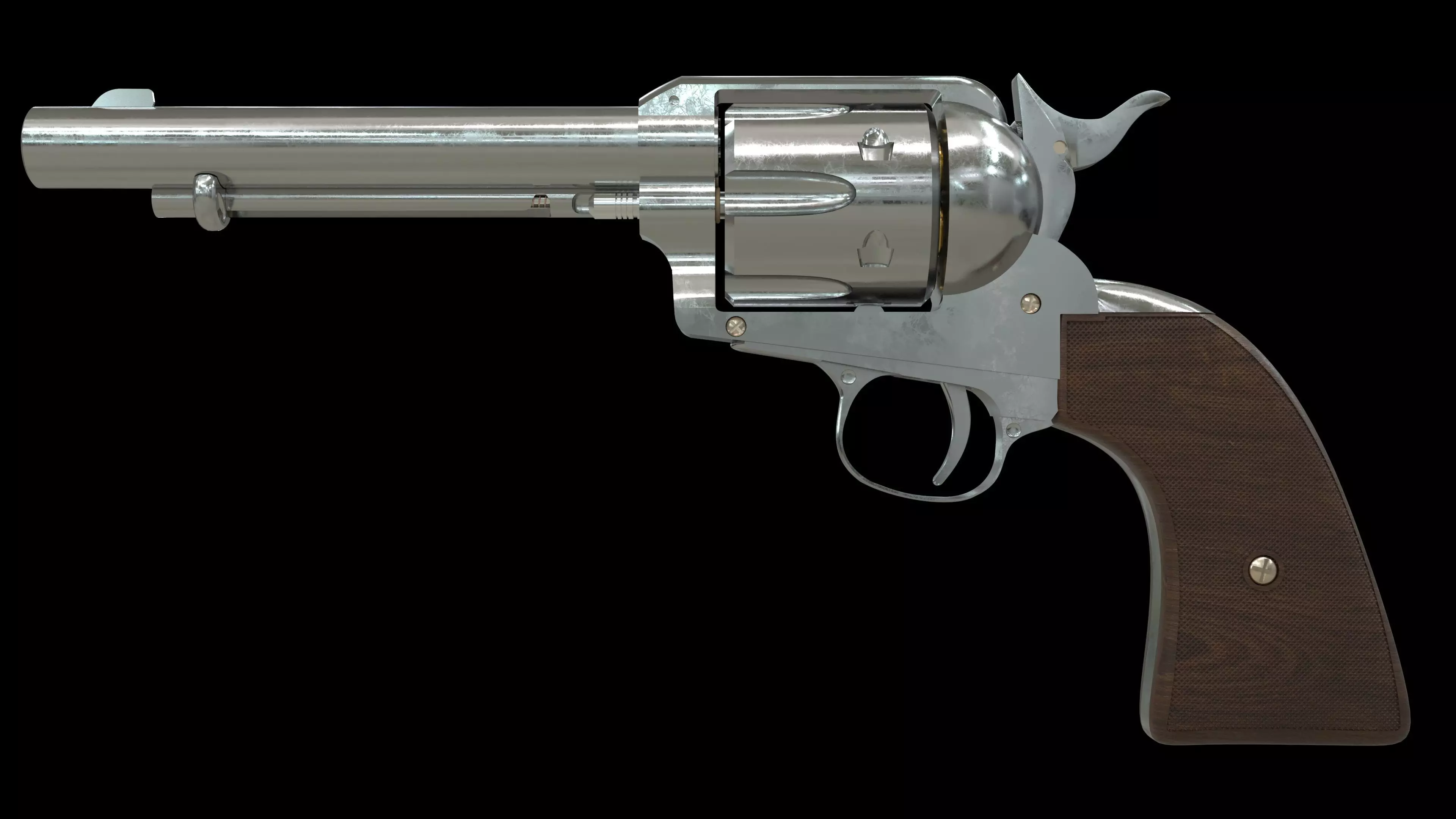 Colt Peacemaker with Bullets 3D model_0