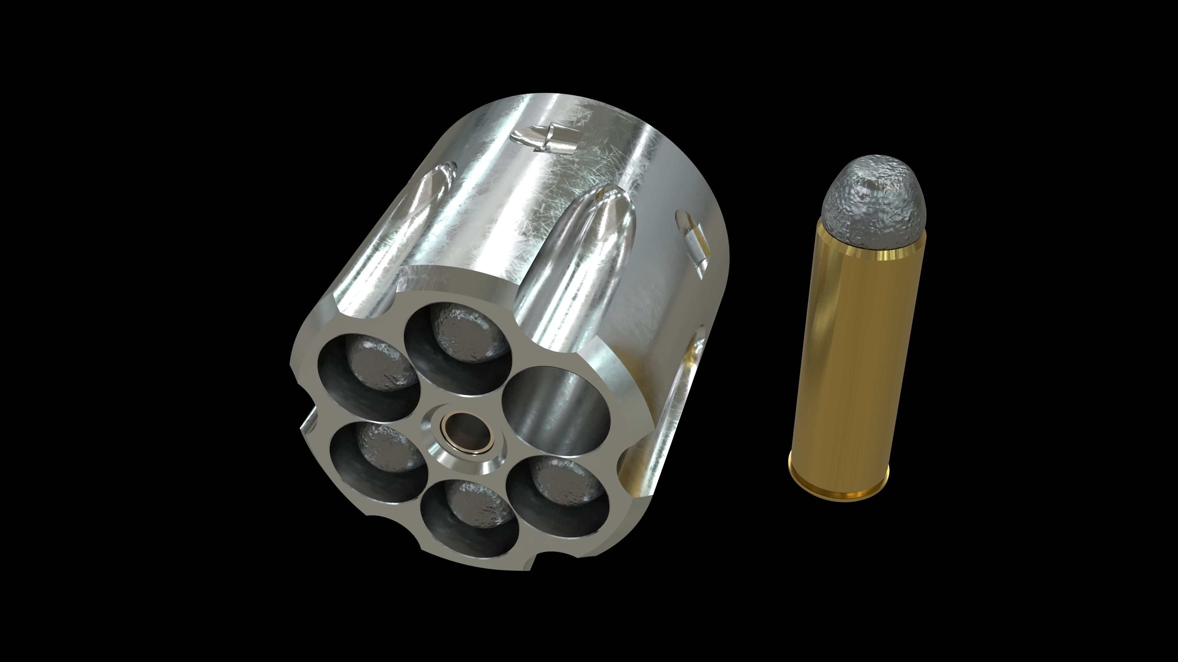 Colt Peacemaker with Bullets 3D model_7