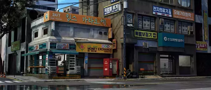 Korean Corner Store - UE4 Low-poly 3D model
