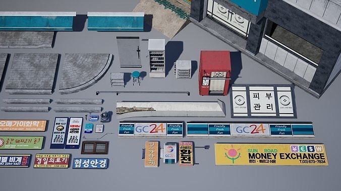 Korean Corner Store - UE4 Low-poly 3D model 7