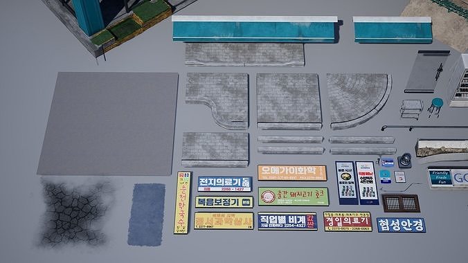 Korean Corner Store - UE4 Low-poly 3D model 6