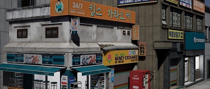 Korean Corner Store - UE4 Low-poly 3D model 4