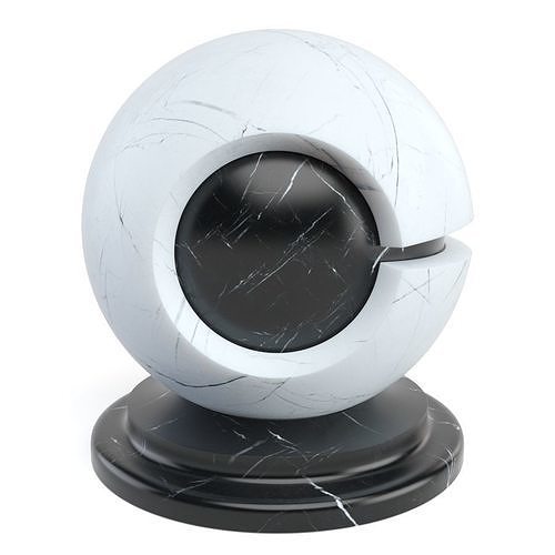 White Black Marble Simple - SSS 4K Texture
