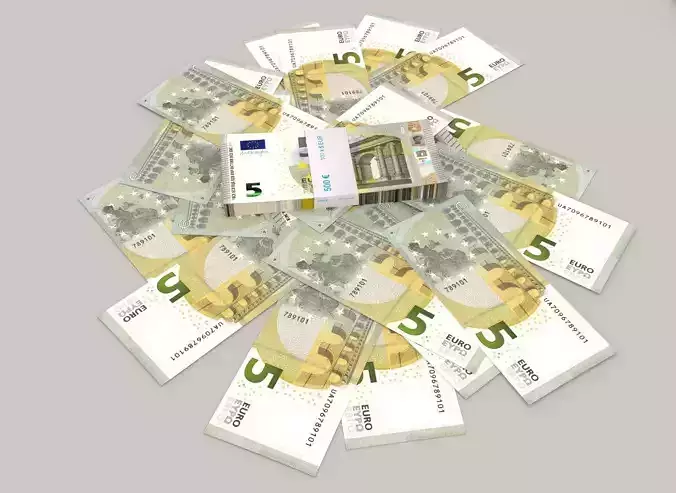 5 euro banknote packs 3D model