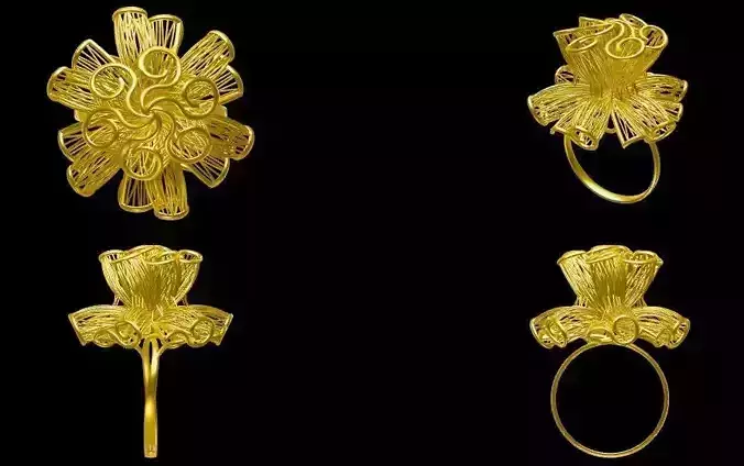 rings gold ring in form of flower