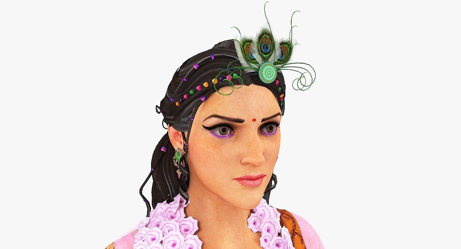 Sita Traditional Indian Women Low-poly 3D model_2