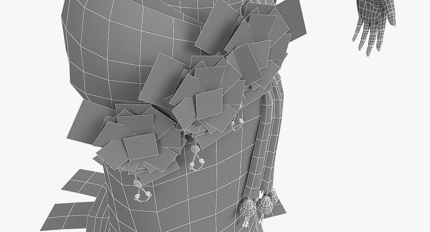 Sita Traditional Indian Women Low-poly 3D model_14