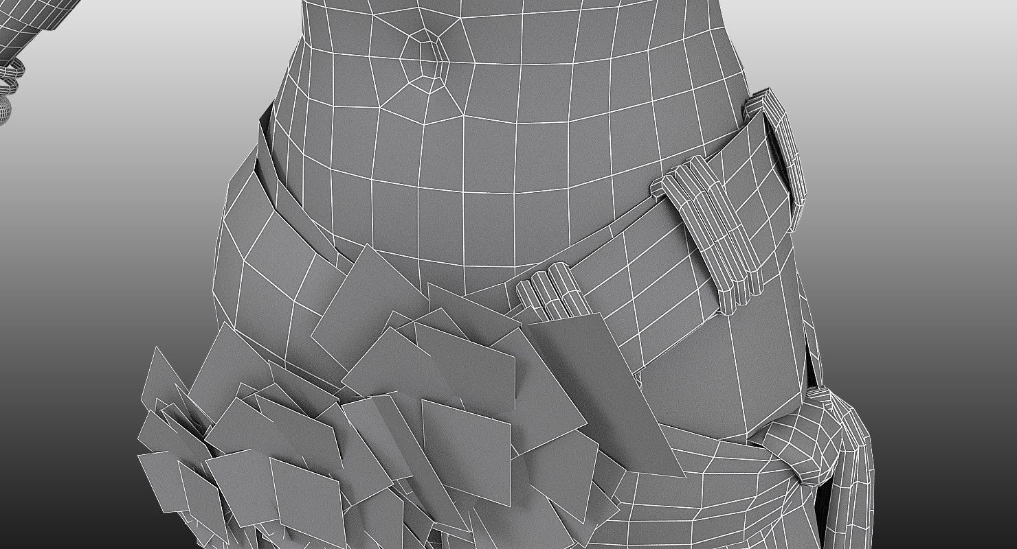 Sita Traditional Indian Women Low-poly 3D model_9