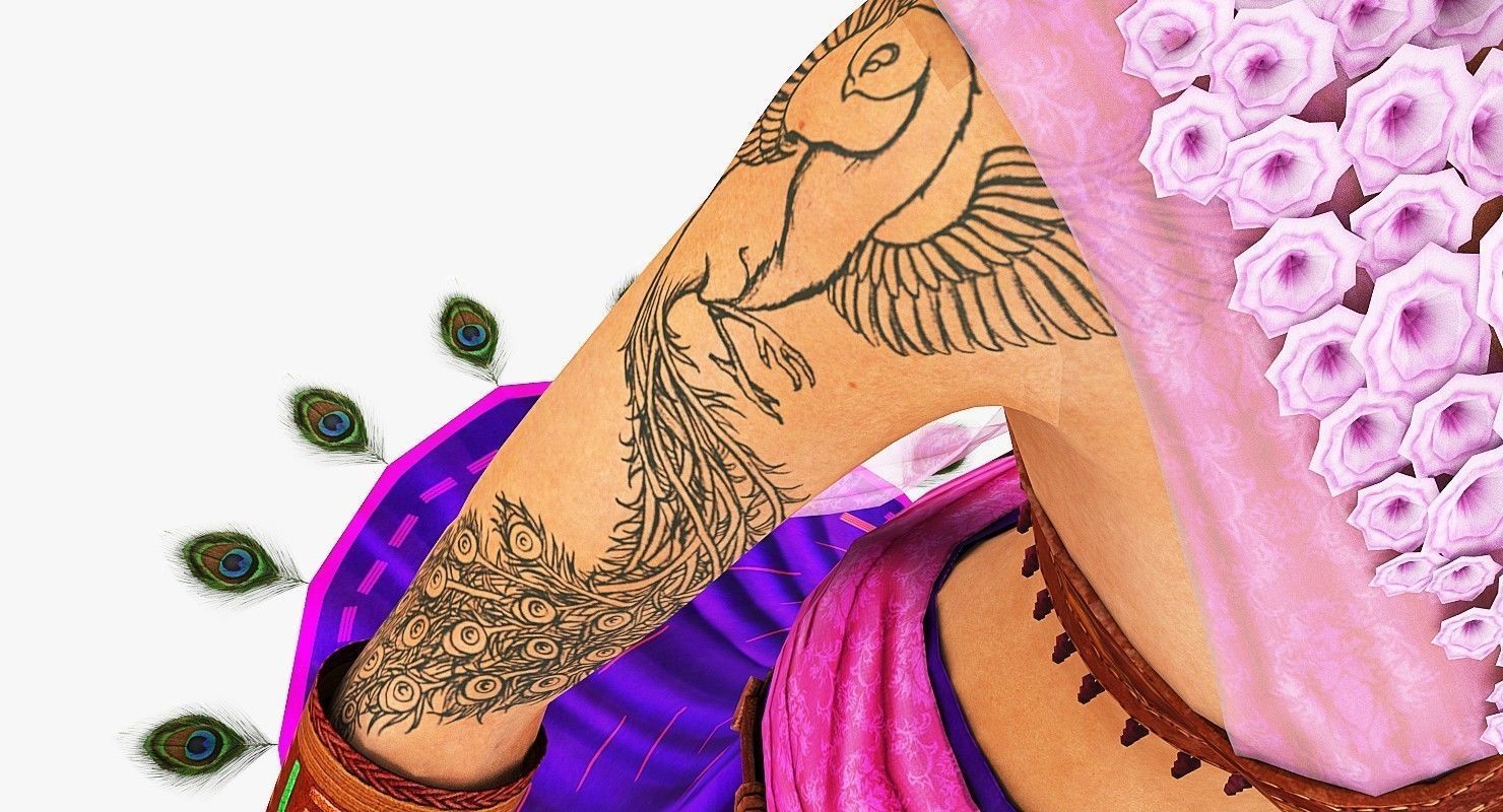 Sita Traditional Indian Women Low-poly 3D model_10