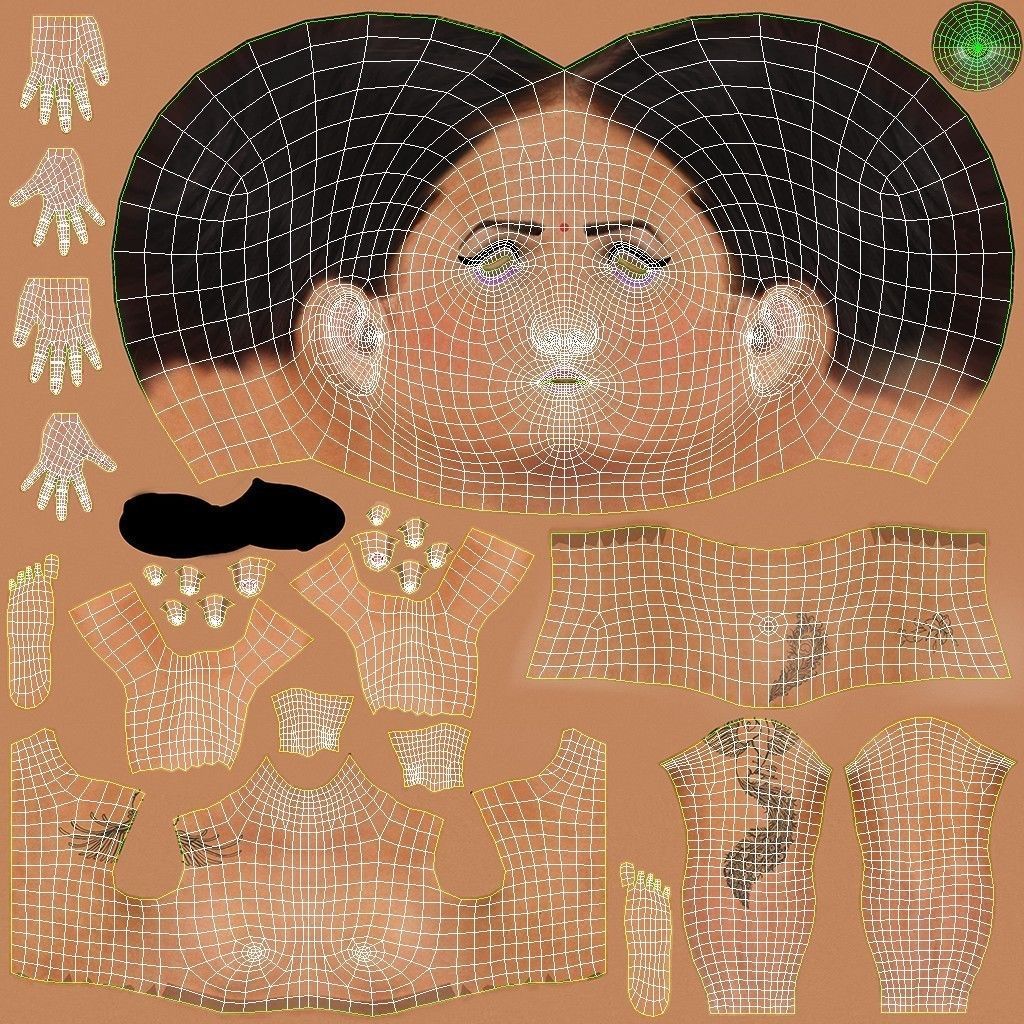 Sita Traditional Indian Women Low-poly 3D model_18