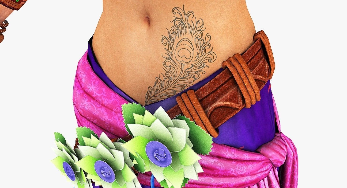 Sita Traditional Indian Women Low-poly 3D model_4