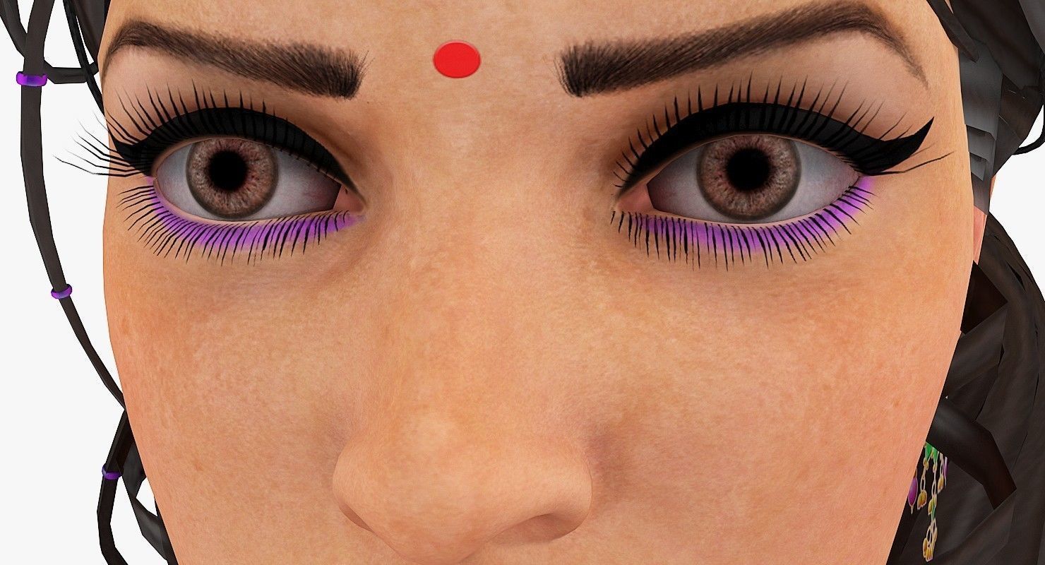 Sita Traditional Indian Women Low-poly 3D model_3