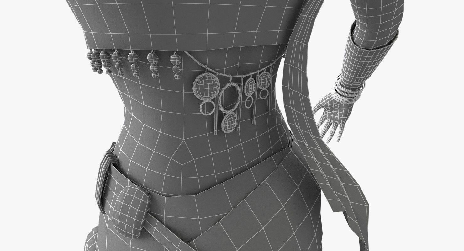 Sita Traditional Indian Women Low-poly 3D model_12