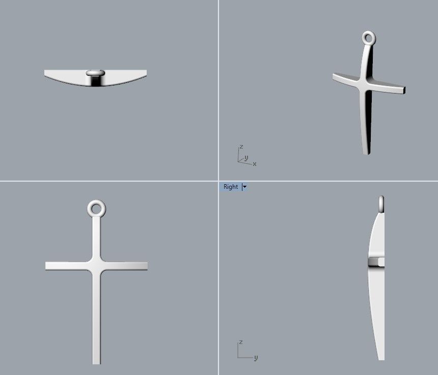Cross pendant 3dm stl CAD 3D print model_14
